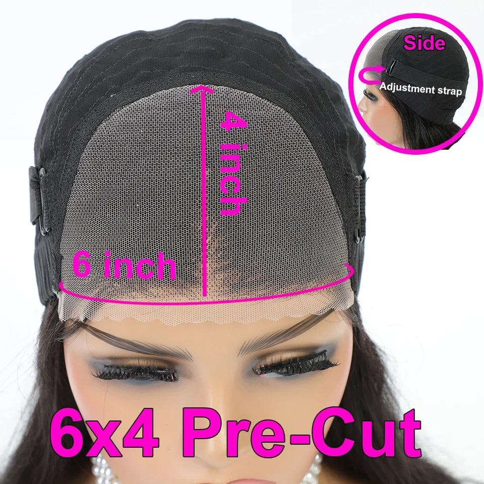 Deep Wave Glueless Wig Human Hair Ready To Wear And Go PrePlucked For Women Precut 13x6 Frontal