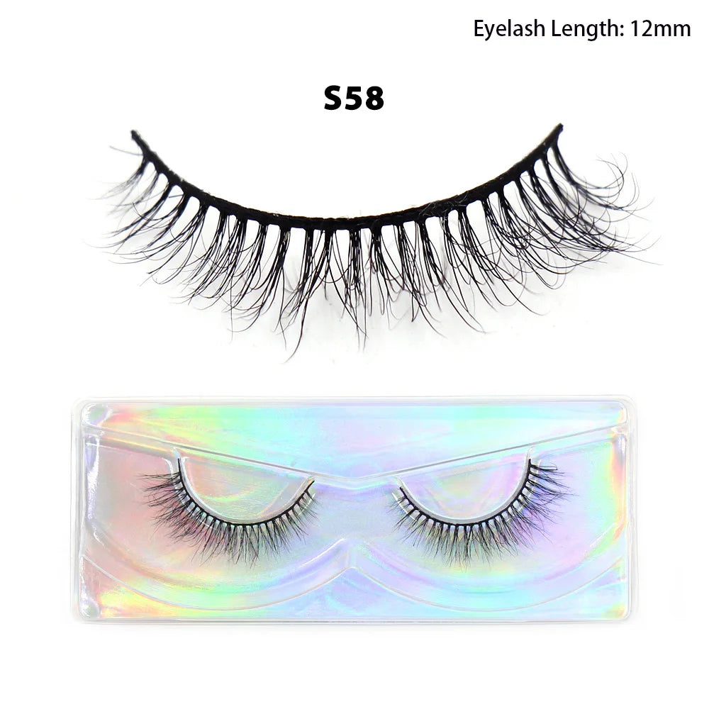 LEHUAMAO Maquiagem Short Natural Mink Lashes Fluffy Wispy Eyelashes Volume 12mm-15mm False Eyelashes Eyelash Extensio makeup