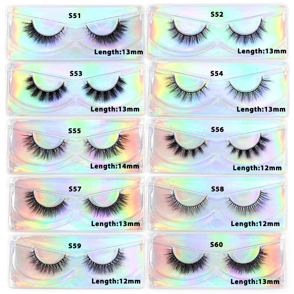 LEHUAMAO Maquiagem Short Natural Mink Lashes Fluffy Wispy Eyelashes Volume 12mm-15mm False Eyelashes Eyelash Extensio makeup