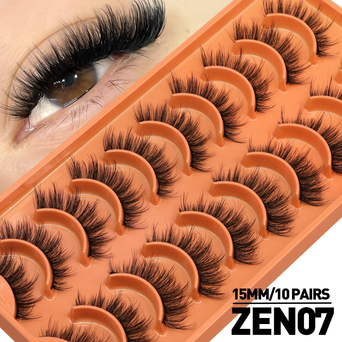 GROINNEYA Lashes 3D Mink Lashes Fluffy Reusable Lashes Mink False Eyelashes Soft Wispy Natural Cross Eyelash Extension Makeup