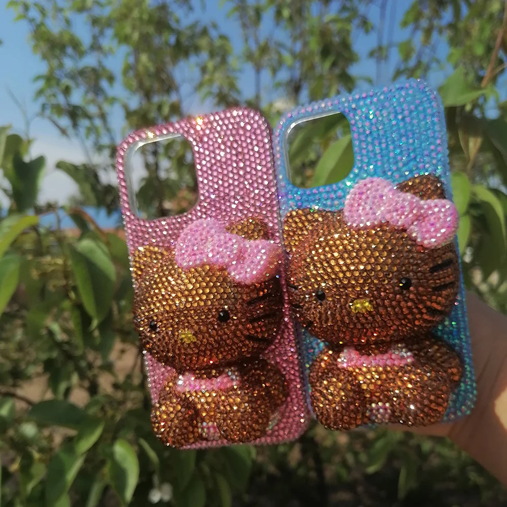 Rhinestone Bling Crystal Phone Case Chain For iPhone 16 12 13 14 15Pro Max X Xs XR 7 8 Plus SE 2 3 10 Transparent Bumper Cover