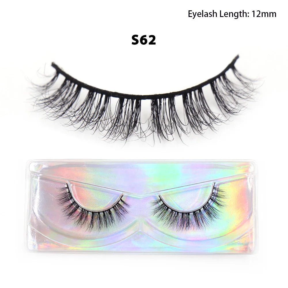LEHUAMAO Maquiagem Short Natural Mink Lashes Fluffy Wispy Eyelashes Volume 12mm-15mm False Eyelashes Eyelash Extensio makeup