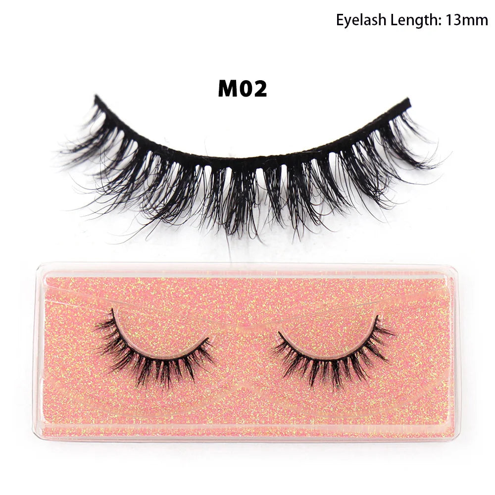 LEHUAMAO Maquiagem Short Natural Mink Lashes Fluffy Wispy Eyelashes Volume 12mm-15mm False Eyelashes Eyelash Extensio makeup