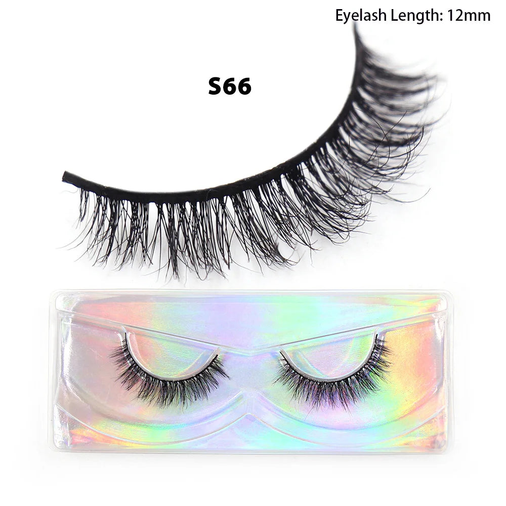 LEHUAMAO Maquiagem Short Natural Mink Lashes Fluffy Wispy Eyelashes Volume 12mm-15mm False Eyelashes Eyelash Extensio makeup