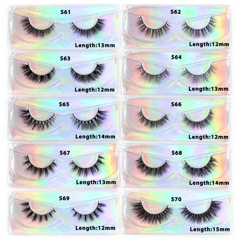 LEHUAMAO Maquiagem Short Natural Mink Lashes Fluffy Wispy Eyelashes Volume 12mm-15mm False Eyelashes Eyelash Extensio makeup