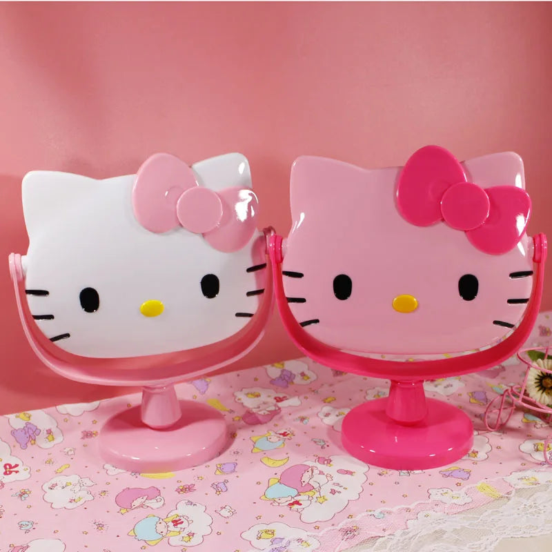 Espejo de maquillaje de Hello Kitty de Sanrio, espejo de maquillaje para niñas, espejo de maquillaje de My Melody para escritorio, regalo de anime para chicas, Kuromi Sanrio