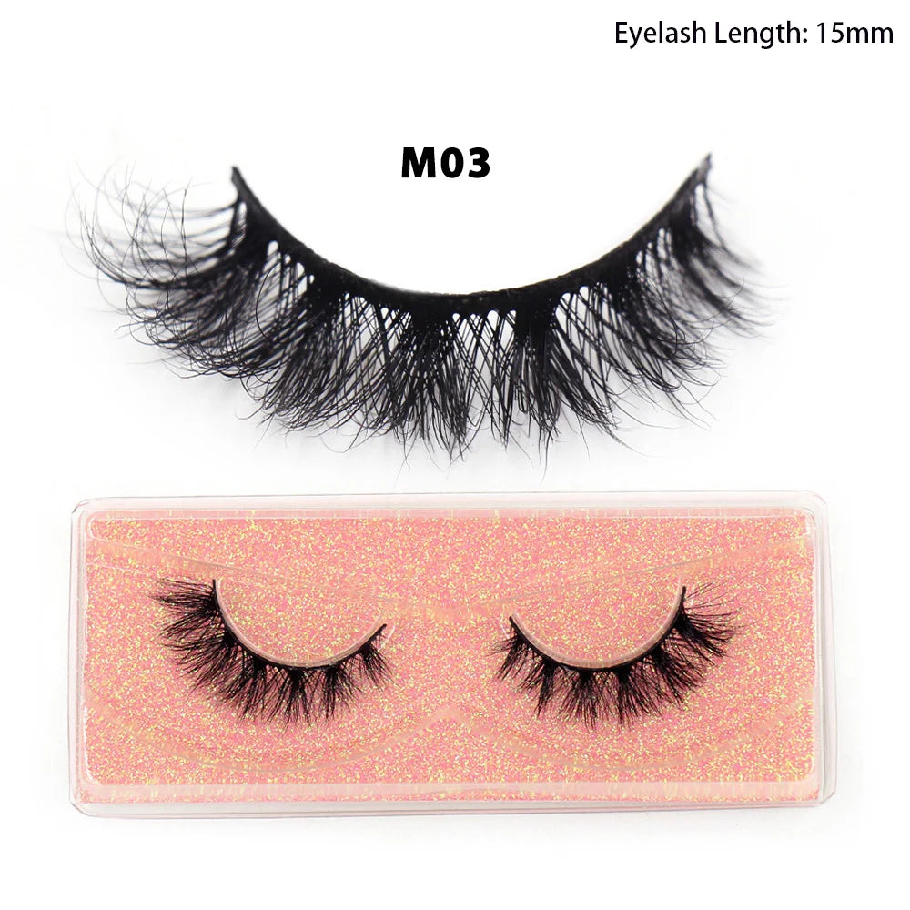LEHUAMAO Maquiagem Short Natural Mink Lashes Fluffy Wispy Eyelashes Volume 12mm-15mm False Eyelashes Eyelash Extensio makeup