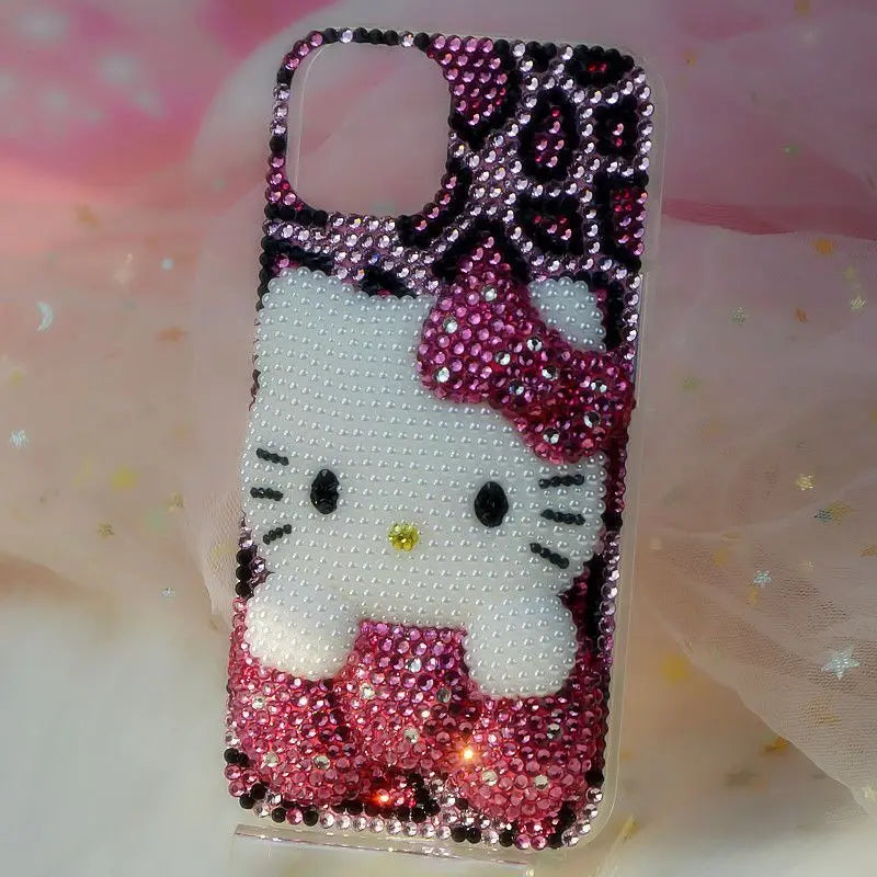 Rhinestone Bling Crystal Phone Case Chain For iPhone 16 12 13 14 15Pro Max X Xs XR 7 8 Plus SE 2 3 10 Transparent Bumper Cover