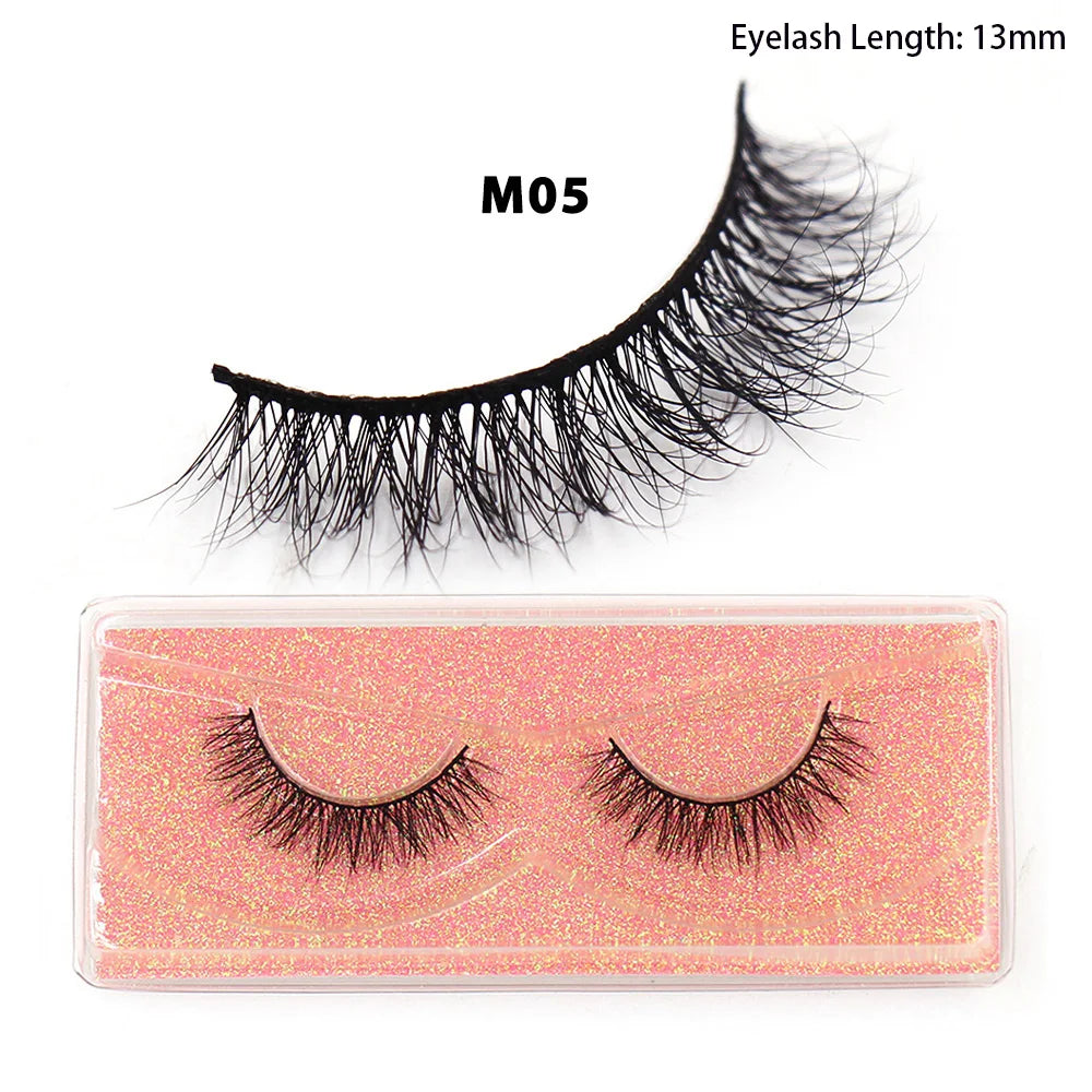 LEHUAMAO Maquiagem Short Natural Mink Lashes Fluffy Wispy Eyelashes Volume 12mm-15mm False Eyelashes Eyelash Extensio makeup