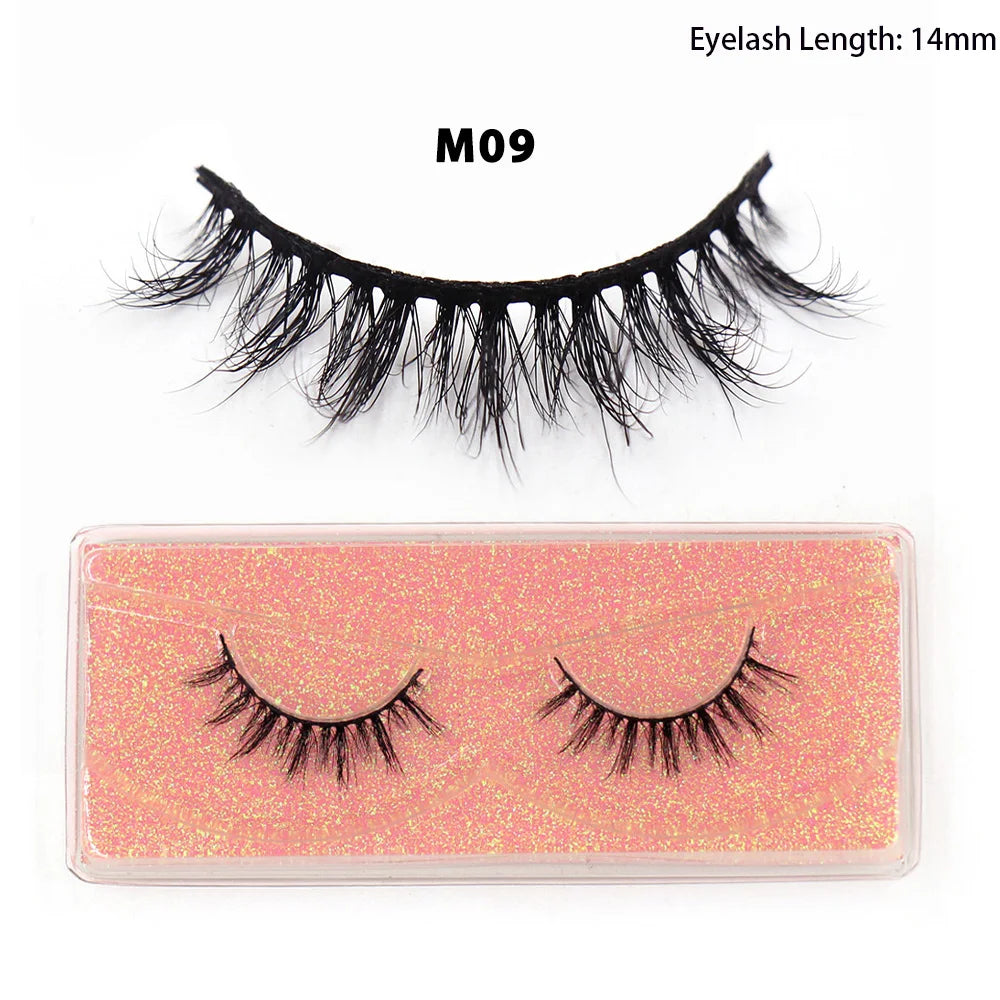 LEHUAMAO Maquiagem Short Natural Mink Lashes Fluffy Wispy Eyelashes Volume 12mm-15mm False Eyelashes Eyelash Extensio makeup
