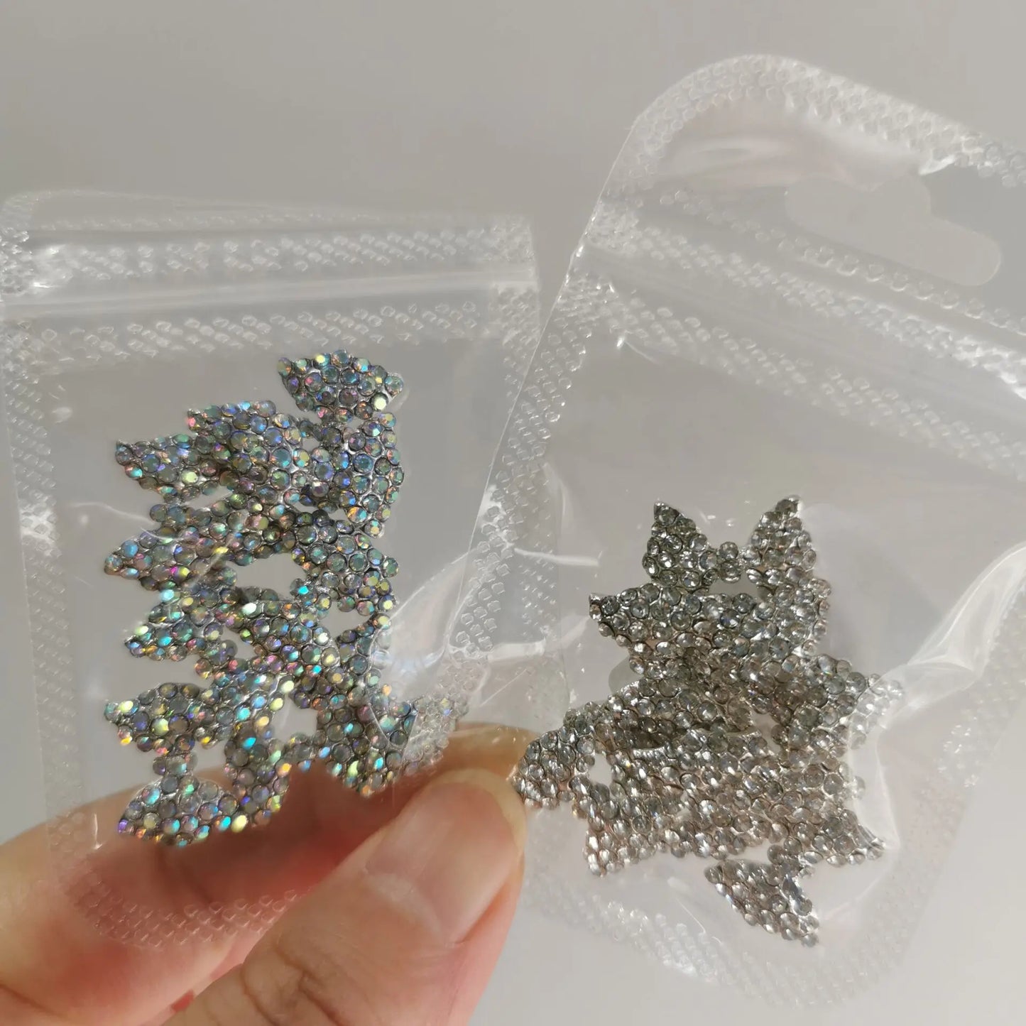 10Pcs Full Glitter Diamond Bow 3D Nail Charms 13*17MM Clear/AB Crystal Bow Rhinestone DecorChristams Kawaii Bow Manicure Parts