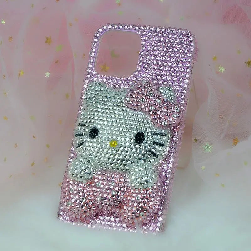 Rhinestone Bling Crystal Phone Case Chain For iPhone 16 12 13 14 15Pro Max X Xs XR 7 8 Plus SE 2 3 10 Transparent Bumper Cover
