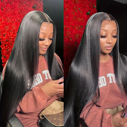 Pre Cut No Glue Bone Straight Glueless Wigs Human Hair For Women Brazilian Glueless Wig Human Hair Ready To Wear Preplucked 200%