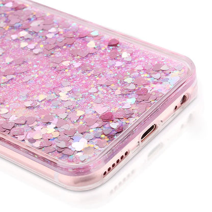 Love Heart Glitter Case For iphone 15 14 13 12 11 Pro Max X XR XS MAX 7 8 Plus SE 2 Coque Liquid Quicksand Bling Sequins Cover
