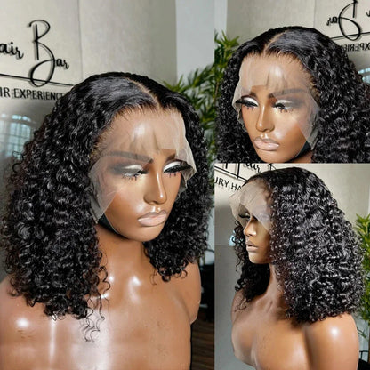 Perruques de cheveux humains courts ondulés 13X6 HD Lace Frontal Wig 13x4