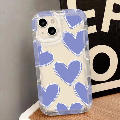 Luxury Love Heart Clear Phone Case for Xiaomi Redmi Note 13 12 Pro Plus 12S 11 11S 10 10S 9 9S 8 Pro 12C 10C Silicone Soft Cover