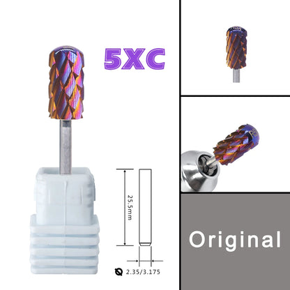 Broca cilíndrica para clavos de carburo de tungsteno de 6,6 mm de color morado con punta redonda grande