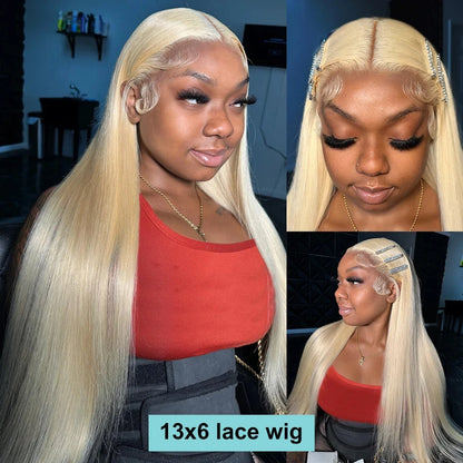 Perruques de cheveux humains blondes 613 Hd transparentes et lisses